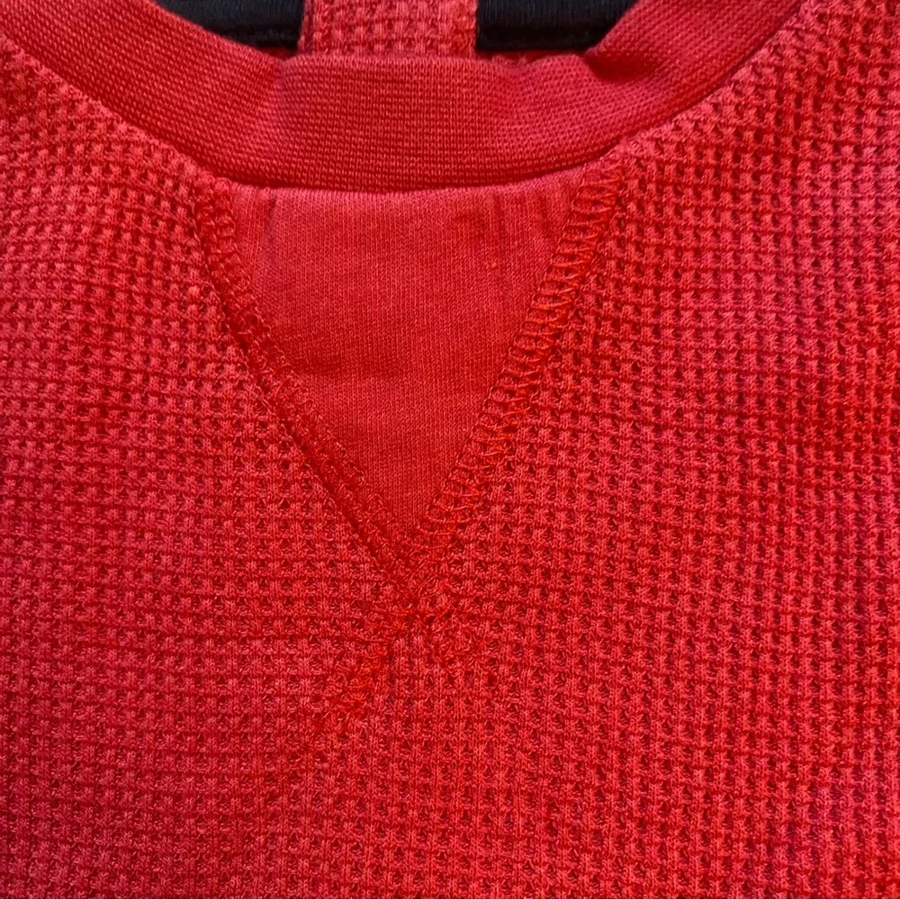 NWT RuggedButts Red Waffle Knit Long Sleeve T-Shirt with Snaps, boys 18-24 month